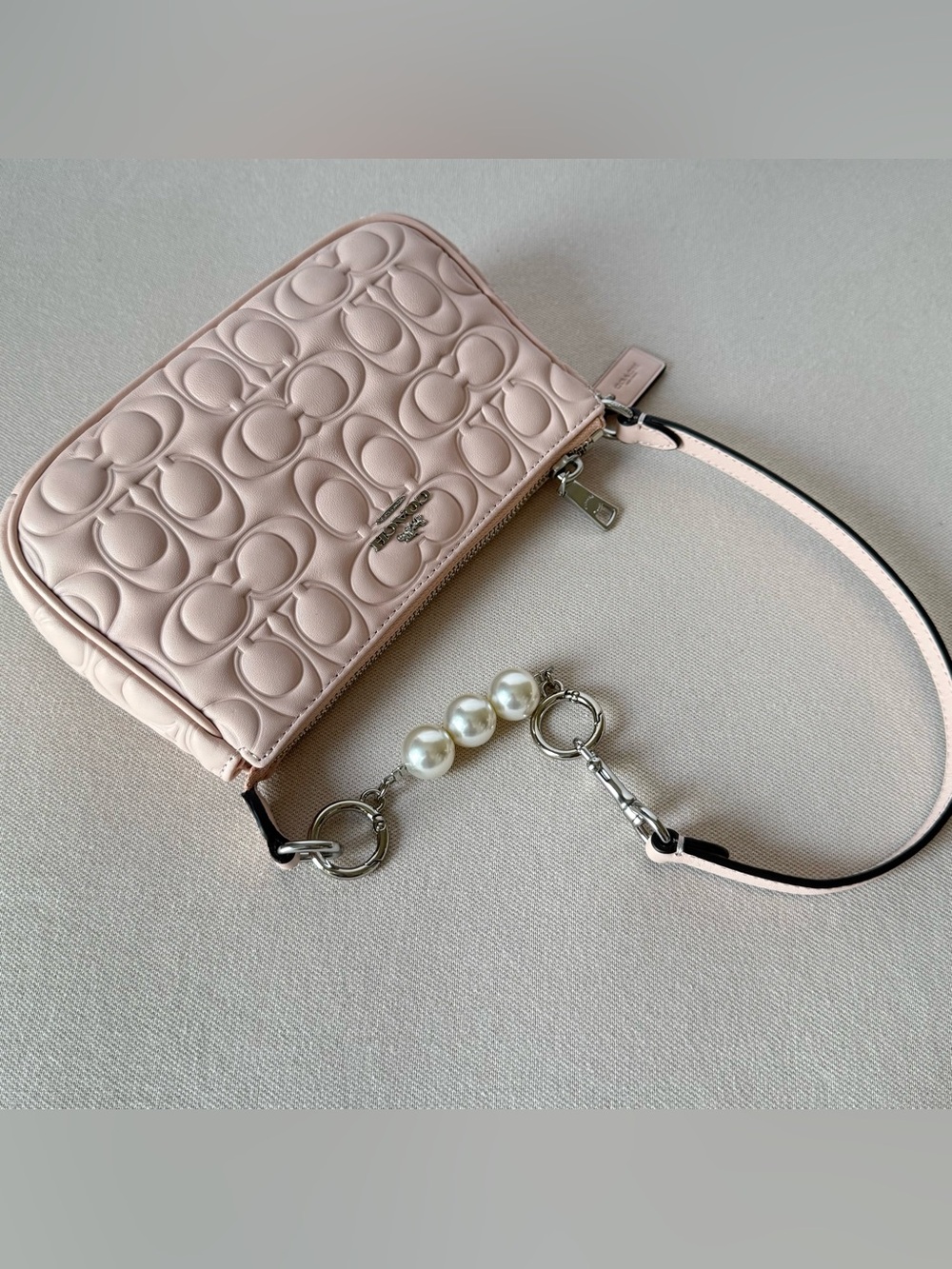 NWT Coach Nolita 19 Signature Silver/Blush Style Upgrade with a Chain Extender - Picture 2 of 11
